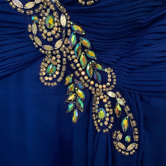 Studio 17 Royal Blue One Shoulder Dress size 8 - Picture 4 of 13